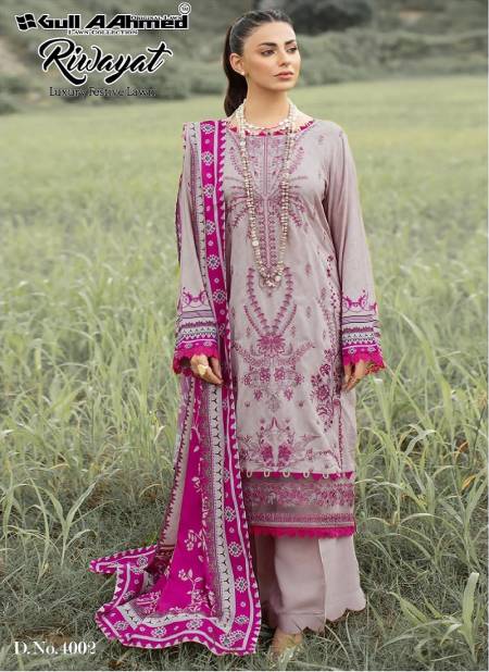 Gull A Ahmed Riwayat Vol 4 Lawn Cotton Pakistani Dress Material 